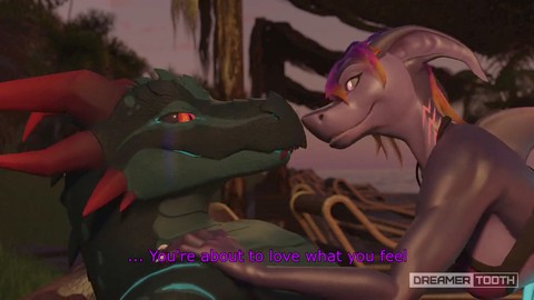 Дракон, пляж, монстр