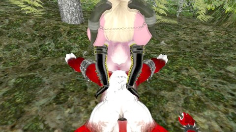 Wild night of passion with furry fox in yiff style from the back